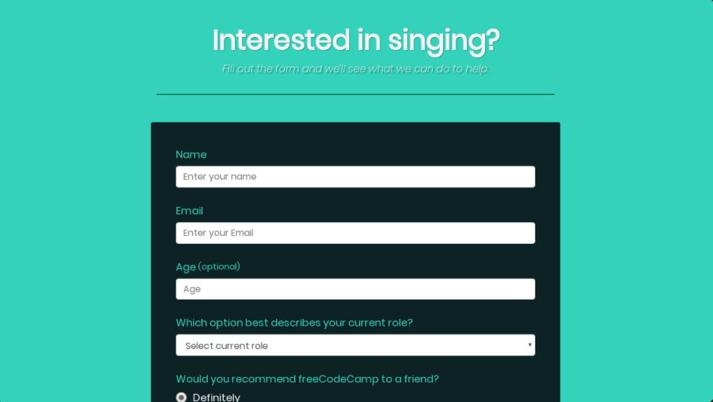 Survey form