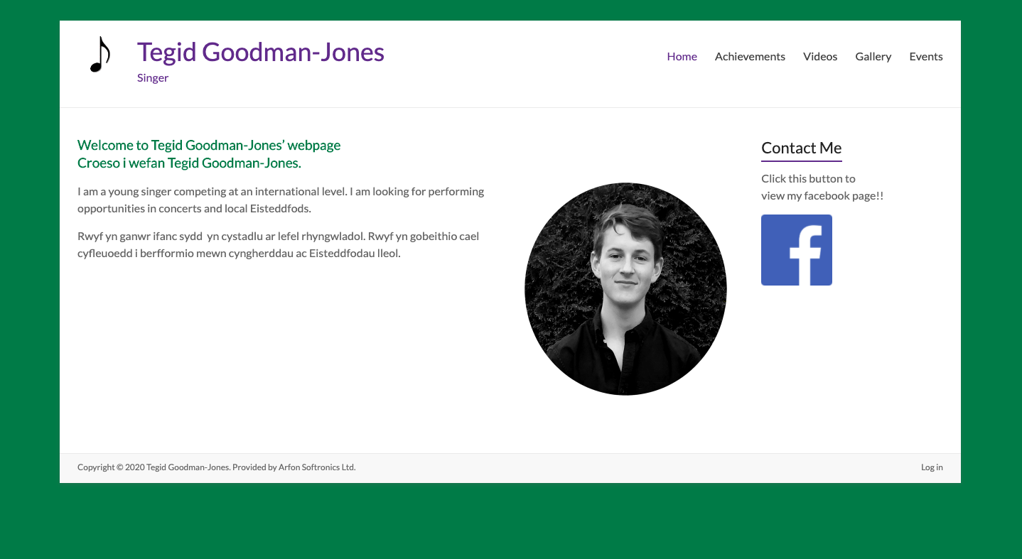 My singing website